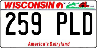 WI license plate 259PLD