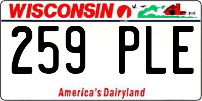 WI license plate 259PLE