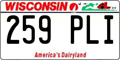 WI license plate 259PLI