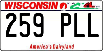 WI license plate 259PLL