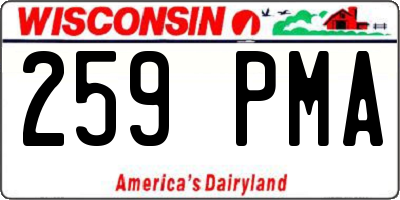 WI license plate 259PMA
