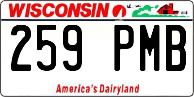 WI license plate 259PMB