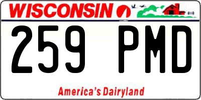 WI license plate 259PMD