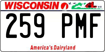 WI license plate 259PMF