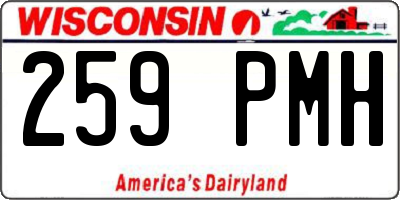 WI license plate 259PMH
