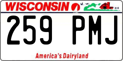 WI license plate 259PMJ