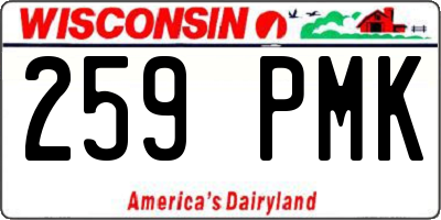 WI license plate 259PMK