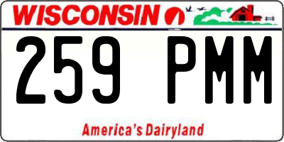 WI license plate 259PMM
