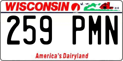 WI license plate 259PMN