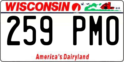 WI license plate 259PMO