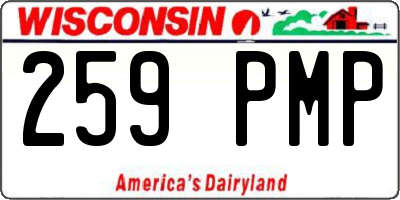 WI license plate 259PMP