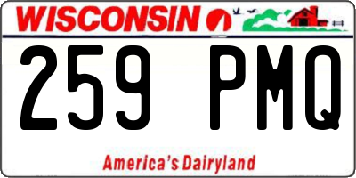 WI license plate 259PMQ