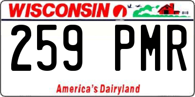WI license plate 259PMR