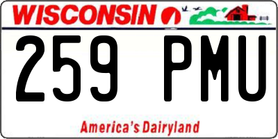 WI license plate 259PMU