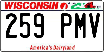 WI license plate 259PMV