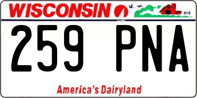 WI license plate 259PNA