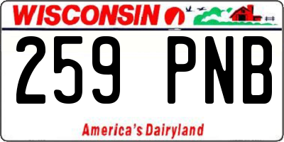 WI license plate 259PNB
