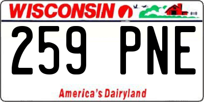 WI license plate 259PNE