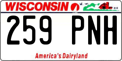 WI license plate 259PNH