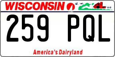 WI license plate 259PQL