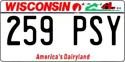 WI license plate 259PSY