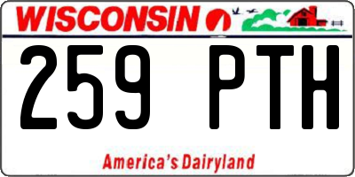 WI license plate 259PTH