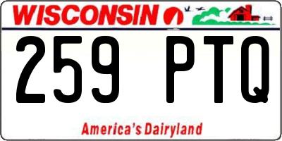 WI license plate 259PTQ