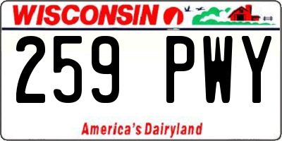 WI license plate 259PWY