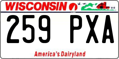 WI license plate 259PXA
