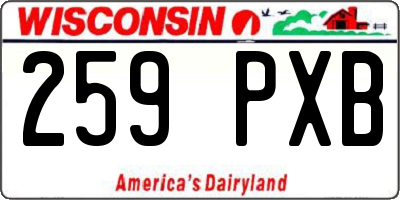WI license plate 259PXB