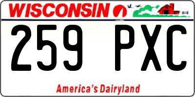 WI license plate 259PXC