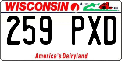 WI license plate 259PXD