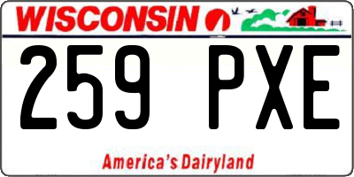 WI license plate 259PXE