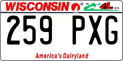 WI license plate 259PXG