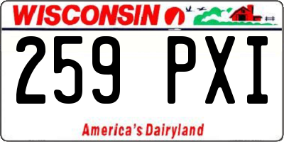 WI license plate 259PXI