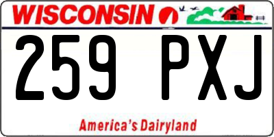 WI license plate 259PXJ