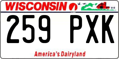 WI license plate 259PXK