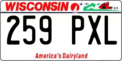 WI license plate 259PXL