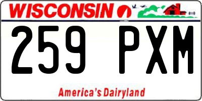 WI license plate 259PXM