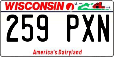 WI license plate 259PXN