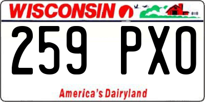 WI license plate 259PXO