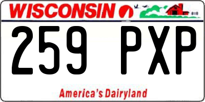 WI license plate 259PXP