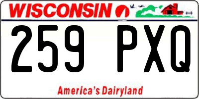 WI license plate 259PXQ
