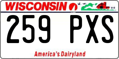 WI license plate 259PXS