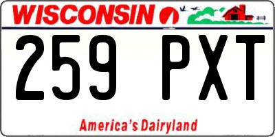 WI license plate 259PXT
