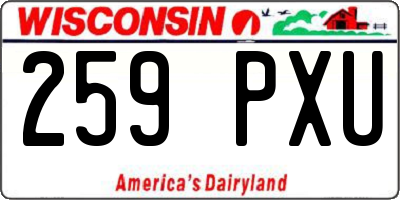 WI license plate 259PXU