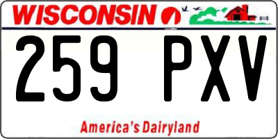 WI license plate 259PXV