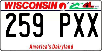 WI license plate 259PXX