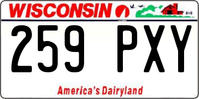 WI license plate 259PXY