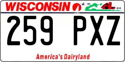 WI license plate 259PXZ